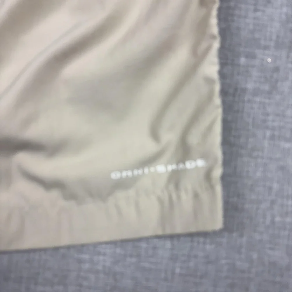 Columbia Omni-Shade Pants Mens 36x32 Beige Convertible Zip Off Hiking Nylon